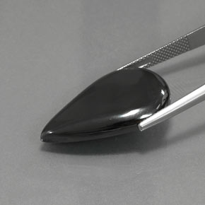 Hematita preto e cinza natural 28,96ct, formato de pêra, opaco