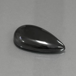 Hematita cinza natural 30,66ct, formato de pêra, opaco