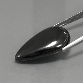 Hematita cinza natural 30,66ct, formato de pêra, opaco