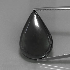 Hematita cinza natural 36,01ct, formato de pêra, opaco