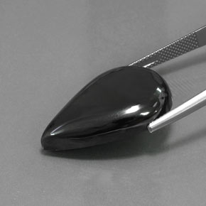 Hematita cinza natural 36,01ct, formato de pêra, opaco