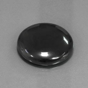 Hematita cinza natural 52,97ct, corte redondo, opaco
