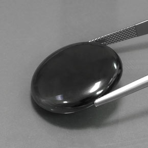 Hematita cinza natural 52,97ct, corte redondo, opaco