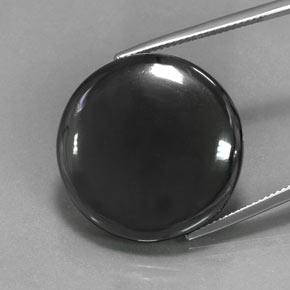 Hematita cinza natural 49,41ct, corte redondo, opaco