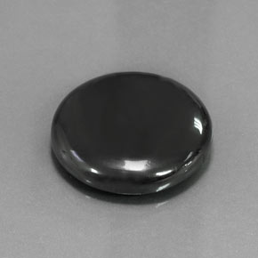 Hematita cinza natural 49,41ct, corte redondo, opaco