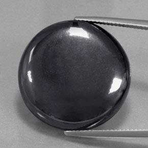Hematita preto cinza Natural 43.76ct, Corte Redondo, Opaco
