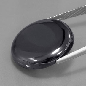 Hematita preto cinza Natural 43.76ct, Corte Redondo, Opaco