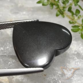 Hematita Cinza escuro Natural 23.48ct, Coração, Opaco