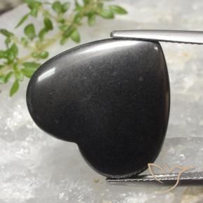 Hematita Cinza escuro Natural 23.48ct, Coração, Opaco