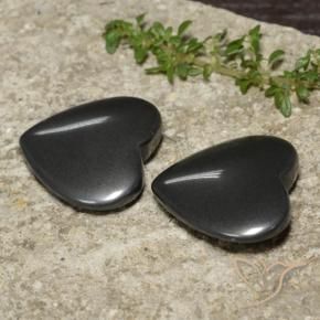 Pedras preciosas de Hematita Cinza escuro natural de 46.25 ct, Coração, Opaco