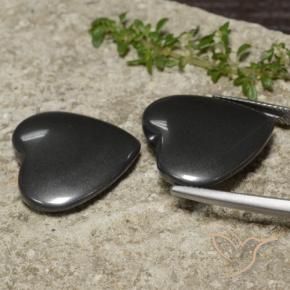 Pedras preciosas de Hematita Cinza escuro natural de 46.25 ct, Coração, Opaco