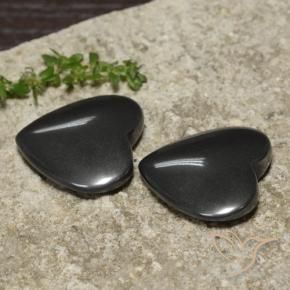 Pedras preciosas de Hematita Cinza escuro natural de 46.55 ct, Coração, Opaco