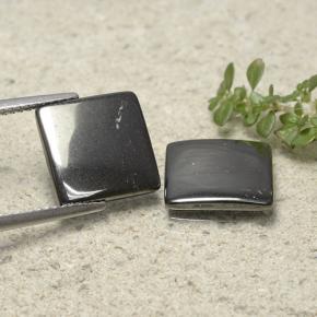 Pedras preciosas de Hematita cinza médio natural de 9.57 ct, Quadrado, Opaco