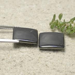 Pedras preciosas de Hematita cinza médio natural de 9.57 ct, Quadrado, Opaco