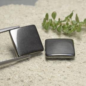 Pedras preciosas de Hematita preto cinza natural de 9.68 ct, Quadrado, Opaco