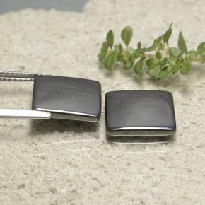 Pedras preciosas de Hematita preto cinza natural de 9.68 ct, Quadrado, Opaco