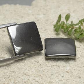Pedras preciosas de hematita cinza natural de 9,77 ct, quadrado, opaco