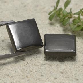 Pedras preciosas de hematita cinza natural de 6,62 ct, quadrado, opaco