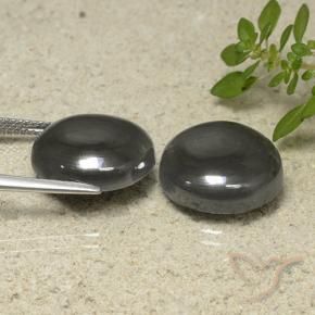 Pedras preciosas de Hematita Cinza escuro natural de 37.99 ct, Redondo, Opaco