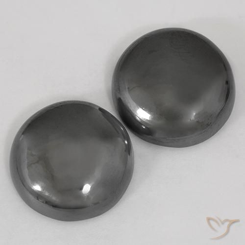 Pedras preciosas de Hematita cinza médio natural de 45.07 ct, Redondo, Opaco