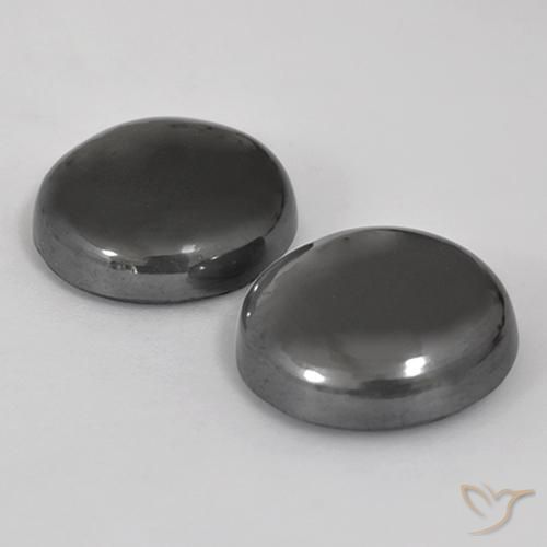 Pedras preciosas de Hematita cinza médio natural de 45.07 ct, Redondo, Opaco