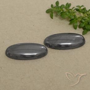 Pedras preciosas de Hematita Cinza natural de 18.45 ct, oval, Opaco