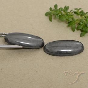 Pedras preciosas de Hematita Cinza natural de 18.45 ct, oval, Opaco