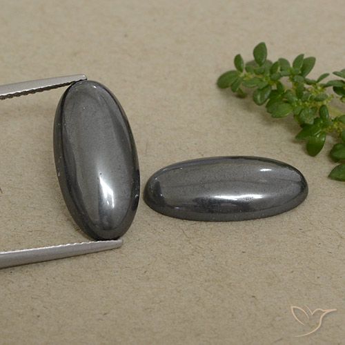 18.06ctw Natural preto cinza Hematita, oval, Opaco