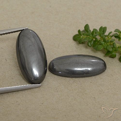 18.34ctw Natural preto cinza Hematita, oval, Opaco
