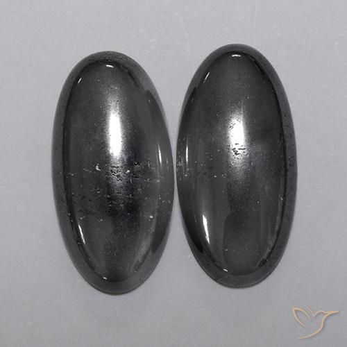 18.04ctw Natural preto cinza Hematita, oval, Opaco