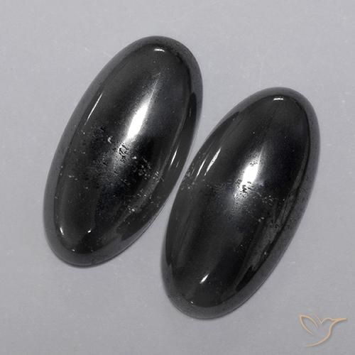 Pedras preciosas de Hematita preto cinza natural de 18.04 ct, oval, Opaco
