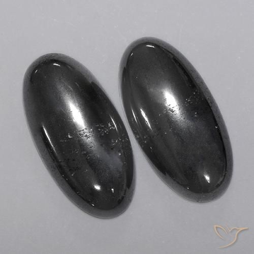 Pedras preciosas de Hematita preto cinza natural de 18.04 ct, oval, Opaco