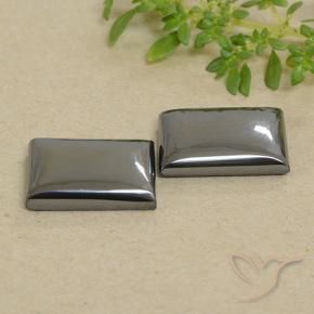 Pedras preciosas de Hematita cinza médio natural de 36.54 ct, baguete, Opaco