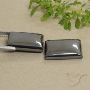 Pedras preciosas de Hematita cinza médio natural de 36.54 ct, baguete, Opaco