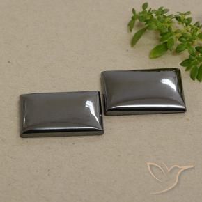 Pedras preciosas de Hematita cinza médio natural de 44.80 ct, baguete, Opaco