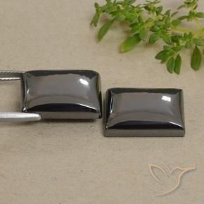 Pedras preciosas de Hematita cinza médio natural de 49.08 ct, baguete, Opaco