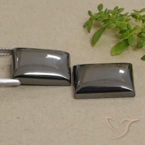 Pedras preciosas de Hematita cinza médio natural de 32.39 ct, baguete, Opaco