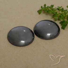 Pedras preciosas de Hematita Cinza escuro natural de 48.88 ct, Redondo, Opaco
