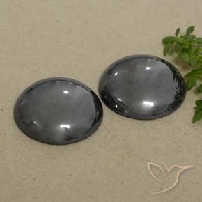 Pedras preciosas de Hematita cinza médio natural de 48.28 ct, Redondo, Opaco