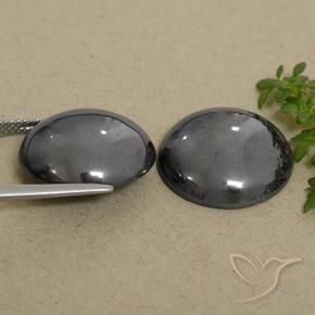 Pedras preciosas de Hematita cinza médio natural de 48.28 ct, Redondo, Opaco