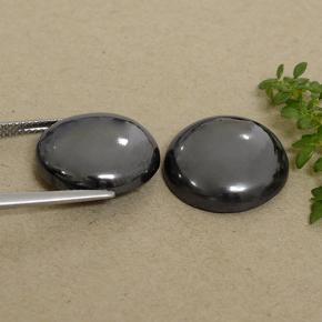 Pedras preciosas de hematita cinza natural de 36,74 ct, corte redondo, opaco