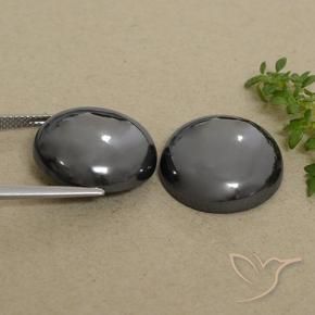 Pedras preciosas de Hematita cinza médio natural de 58.13 ct, Redondo, Opaco