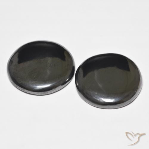 Pedras preciosas de Hematita Cinza escuro natural de 83.94 ct, Redondo, Opaco