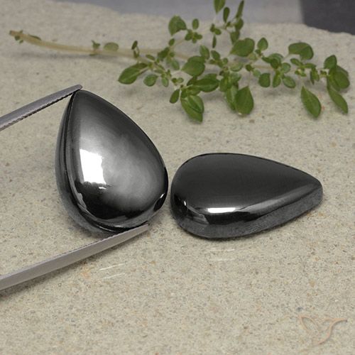 63.94ctw Natural preto cinza Hematita, Formato de pêra, Opaco