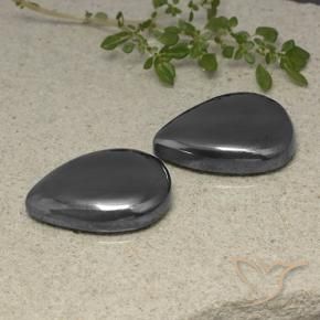 Pedras preciosas de Hematita preto cinza natural de 80.40 ct, Formato de pêra, Opaco