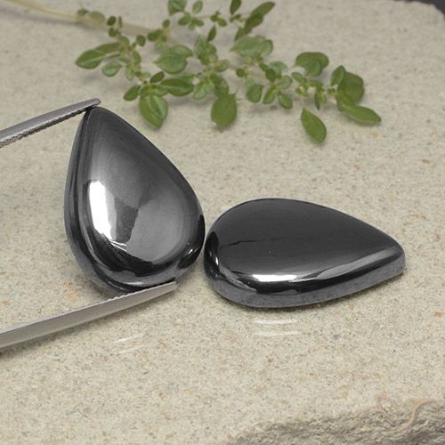 60.51ctw Natural preto cinza Hematita, Formato de pêra, Opaco