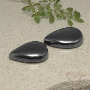 Pedras preciosas de Hematita preto cinza natural de 60.51 ct, Formato de pêra, Opaco