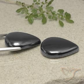 Pedras preciosas de Hematita preto cinza natural de 60.51 ct, Formato de pêra, Opaco