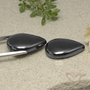 Pedras preciosas de Hematita preto cinza natural de 54.71 ct, Formato de pêra, Opaco