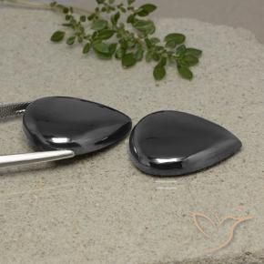 Pedras preciosas de Hematita Cinza escuro natural de 68.39 ct, Formato de pêra, Opaco